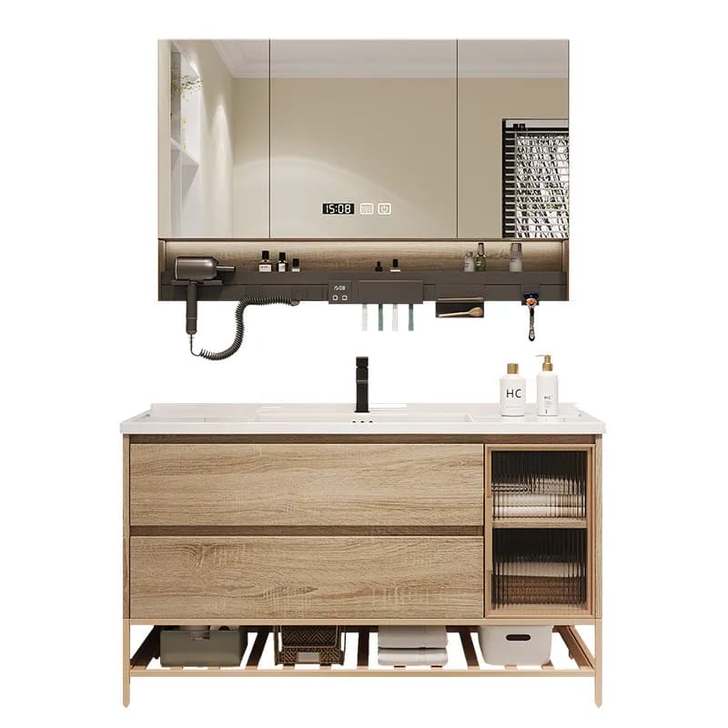 ^Wooden Luxury Bathroom Cabinet Modern Display Makeup Dressers Corner Cupboard Organizer Storage Archivadores Trendy Furniture