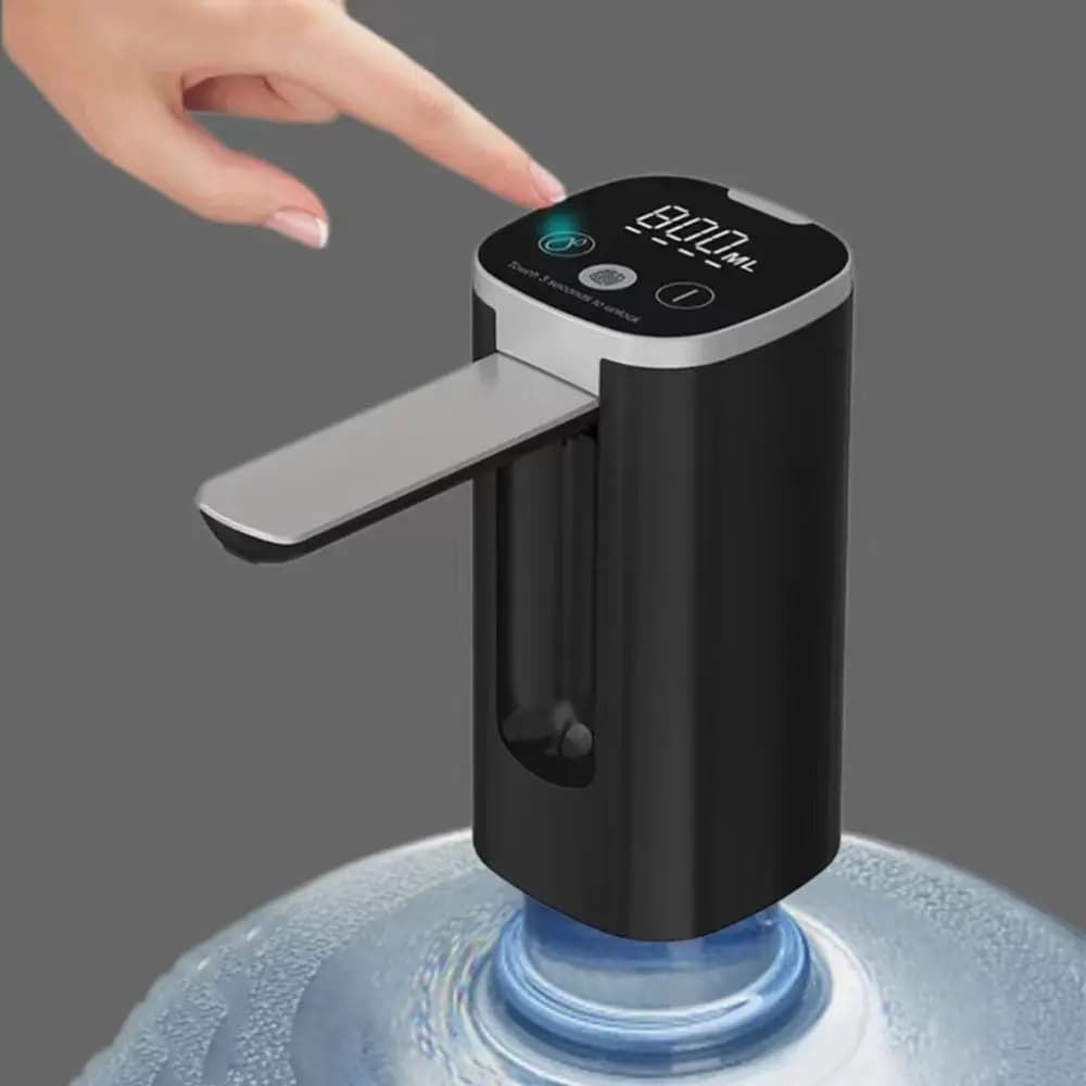 Dispenser d'Acqua con Display LED, Pompa Pieghevole Automatica Quantitativa, Erogatore di Vino Elettrico Ricaricabile per Esterni