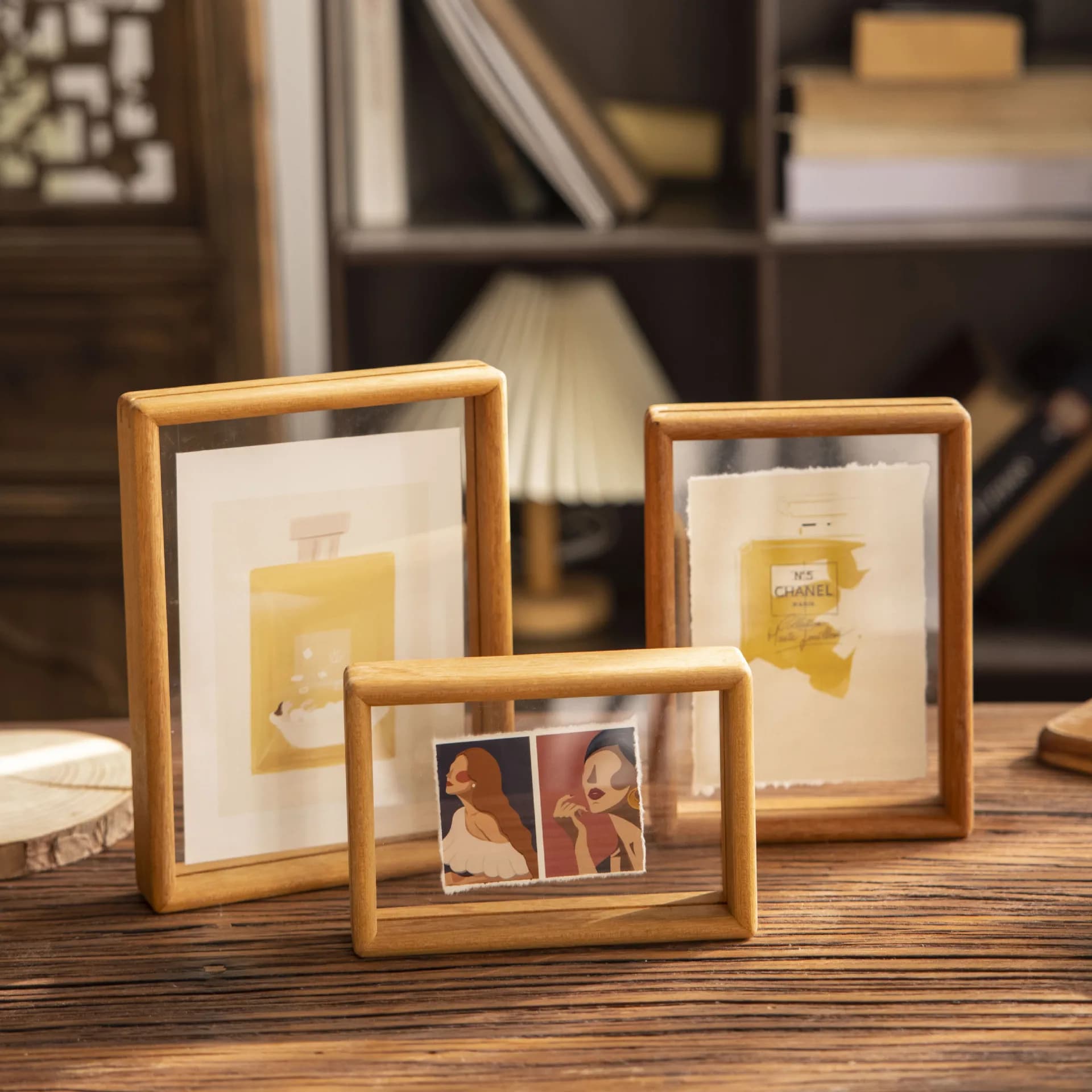 Transparent Solid Wood Photo Frame Double-Sided Acrylic Panel High-Quality Wooden 3-10in A4 A3 Picture Display Frame Home Decor