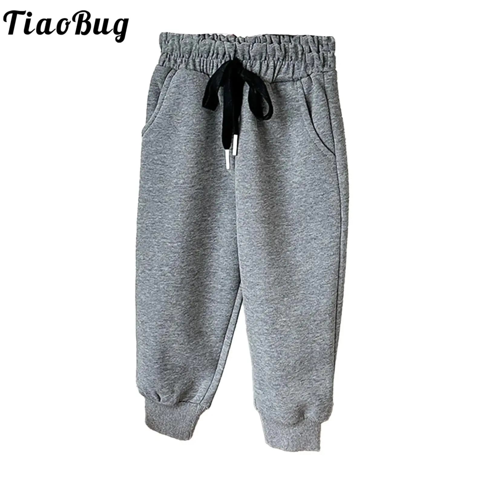 Vestiti per neonate e ragazze Pantaloni larghi solidi Pantaloni sportivi con elastico in vita Pantaloni con tasche per lo sport scolastico da indossare ogni giorno