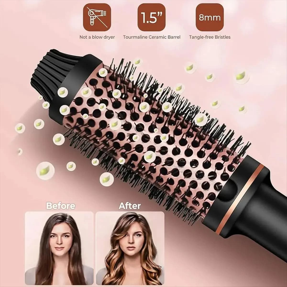 【BRAND NEW】 Ionic Hair Curler, Professional Curling Iron,Heated Styling Brush,Anti-Scald Thermal Brush, Curling Wand US Plug
