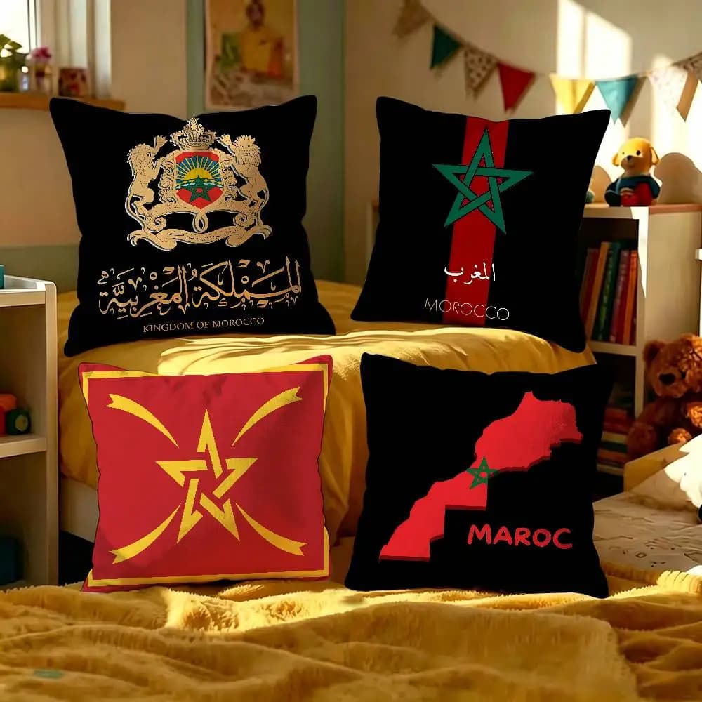 M-Morocco Map Flag Cushion Cover Pillowcase Upholstery Sofa Throw Pillow Home Decor Pillowcas