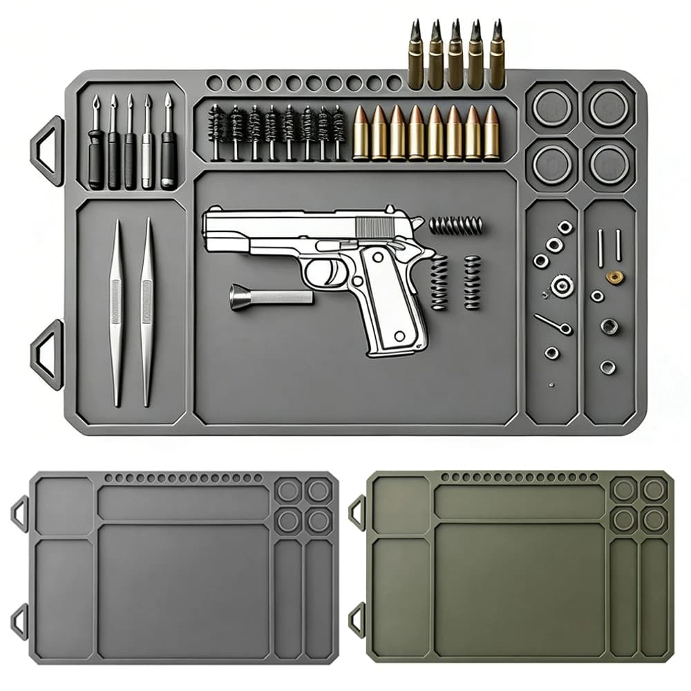 Heat Resistant Gun Cleaning Mat Anti-Slip Pistol Mat Magnetic Pistol Rifle Maintenance Mat Gun Cleaning Protective Workbench Mat