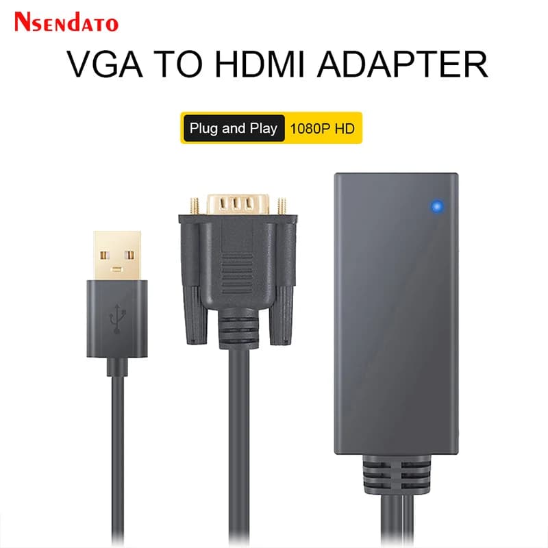 VGA2hdmi Plug and play mini VGA a HDM cavo di uscita convertitore adattatore adattatore 1080P HDMI VGA Audio TV AV HDTV PC cavo Video