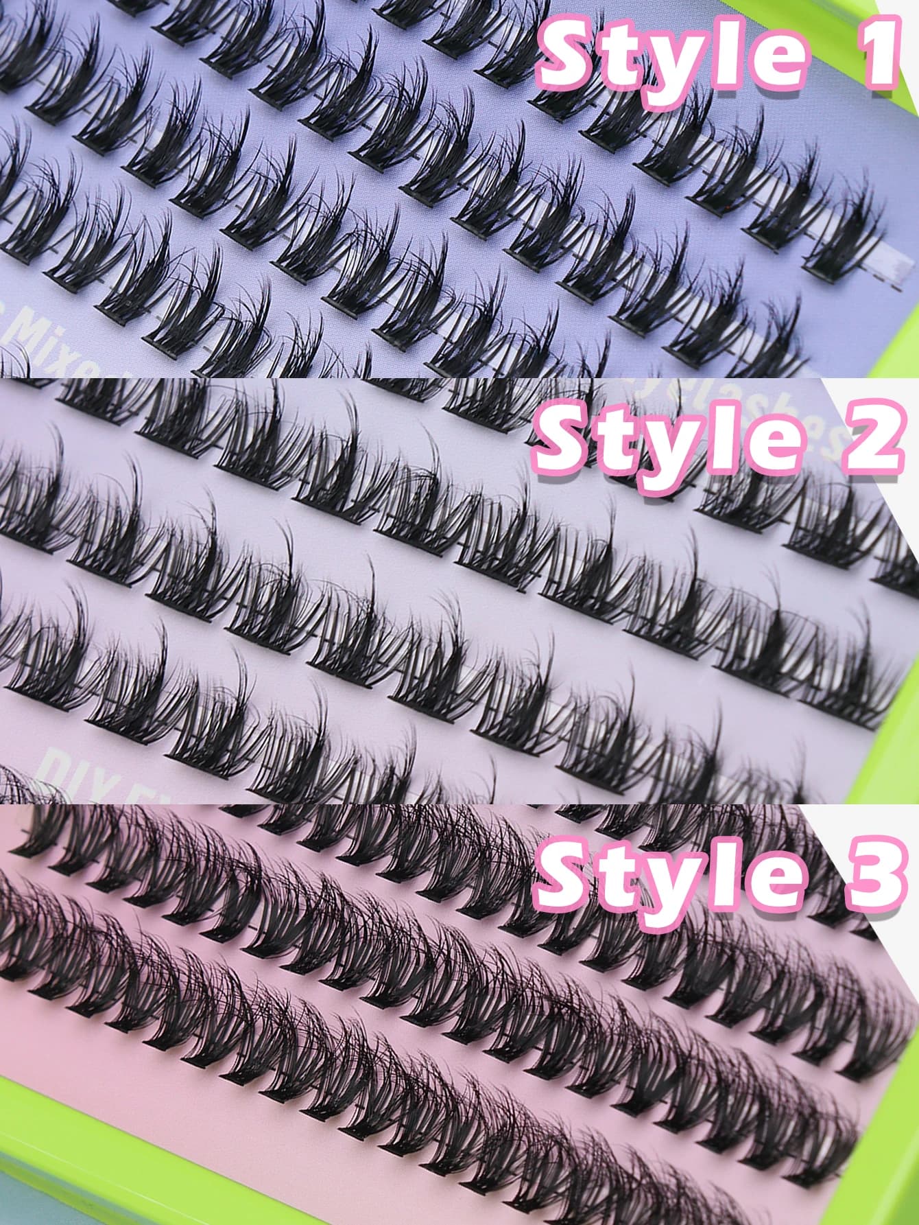 192 cluster 3 styles mix custom eyelashes, natural parties and clubs, daily meetings, parties and clubs