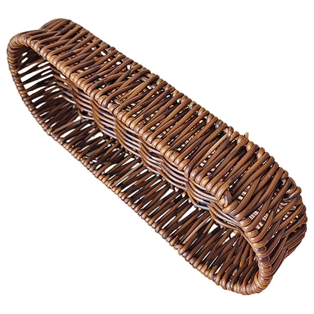Oval Bread Basket Plastic Imitation Rattan Storage Box for Kitchen Dining Table Bread Serving Snacks Holder Wicker Basket