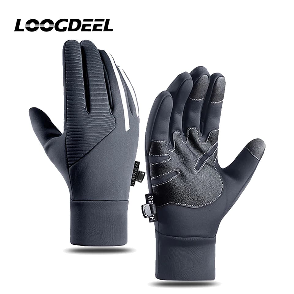 LOOOGDEEL Guanti antiscivolo caldi touchscreen in pile polare per la guida, la corsa, la bici, il ciclismo, i primi invernali, i guanti termici