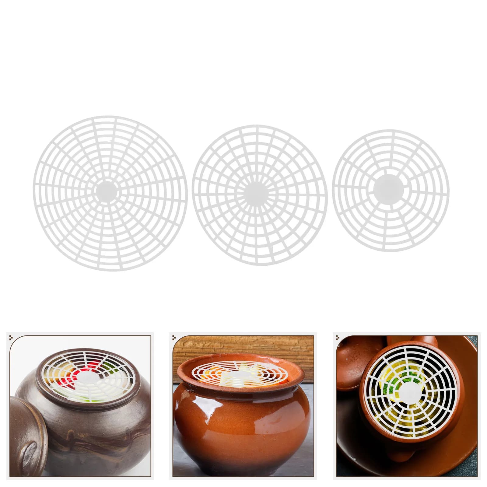 6Pcs Fermenting Jar Mesh Presser Thickened Round Pickle Press Plate Vegetable Press Mesh for Jars Pickling Weights Fermentation