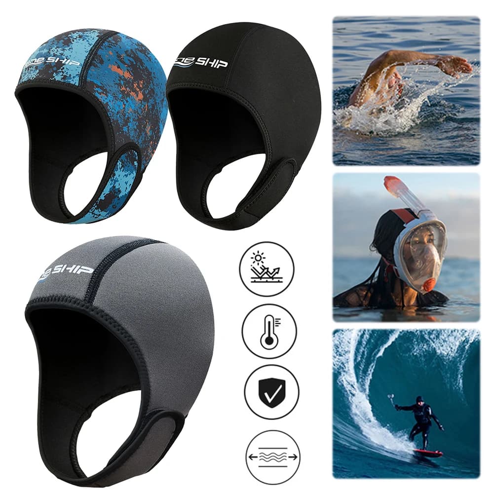 2mm Neoprene diving cap, Elastic Thermal Hood for Diver, Swimming, Surfing, Canoeing, Kayaking and Canoeing