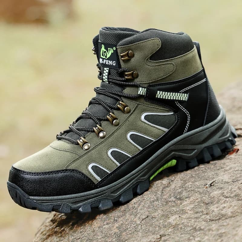 Scarponi da trekking da uomo Suole spesse Pelle scamosciata resistente all'usura Respirare Sneakers stringate Calore invernale Comfort Scarpe da trekking da campeggio