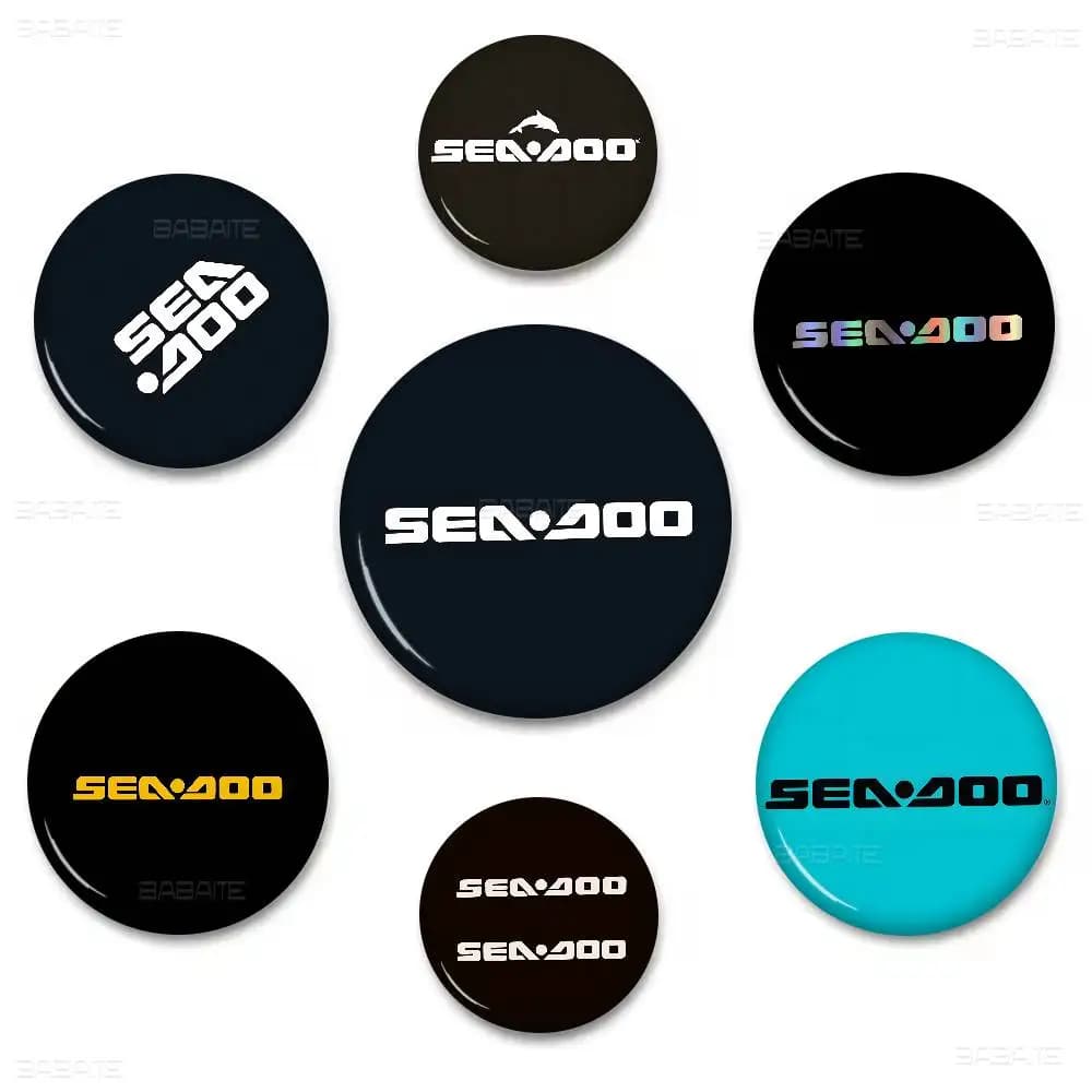 S-Sea D-Doo Seadoo 32/44/58mm Handmade Pin Round Funny Snap-in Brooches for Backpack Cothes Accessories Badge Hat Decoration