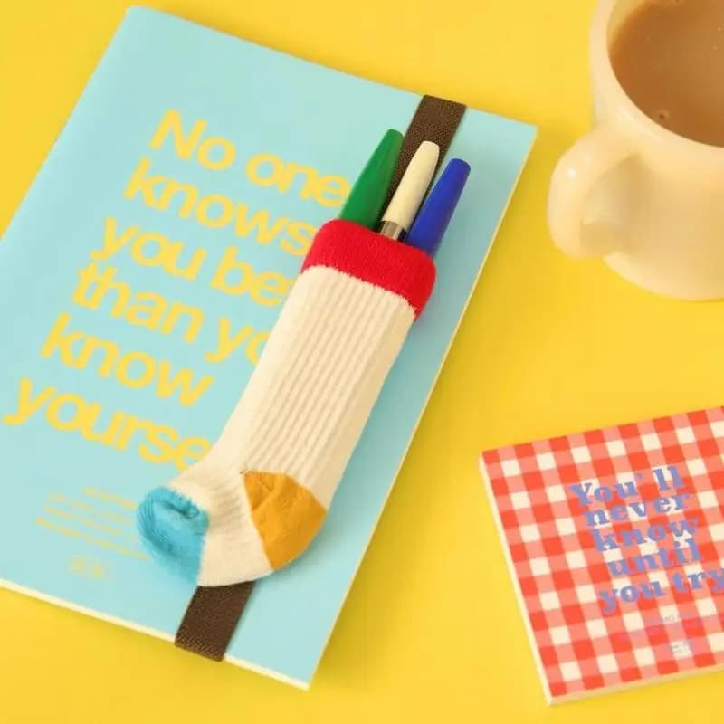 Cinturino Elastico Kawaii per Agenda A5 B6, Porta Mini Calzini e Penne, Organizzatore Sicuro per Ufficio e Scuola