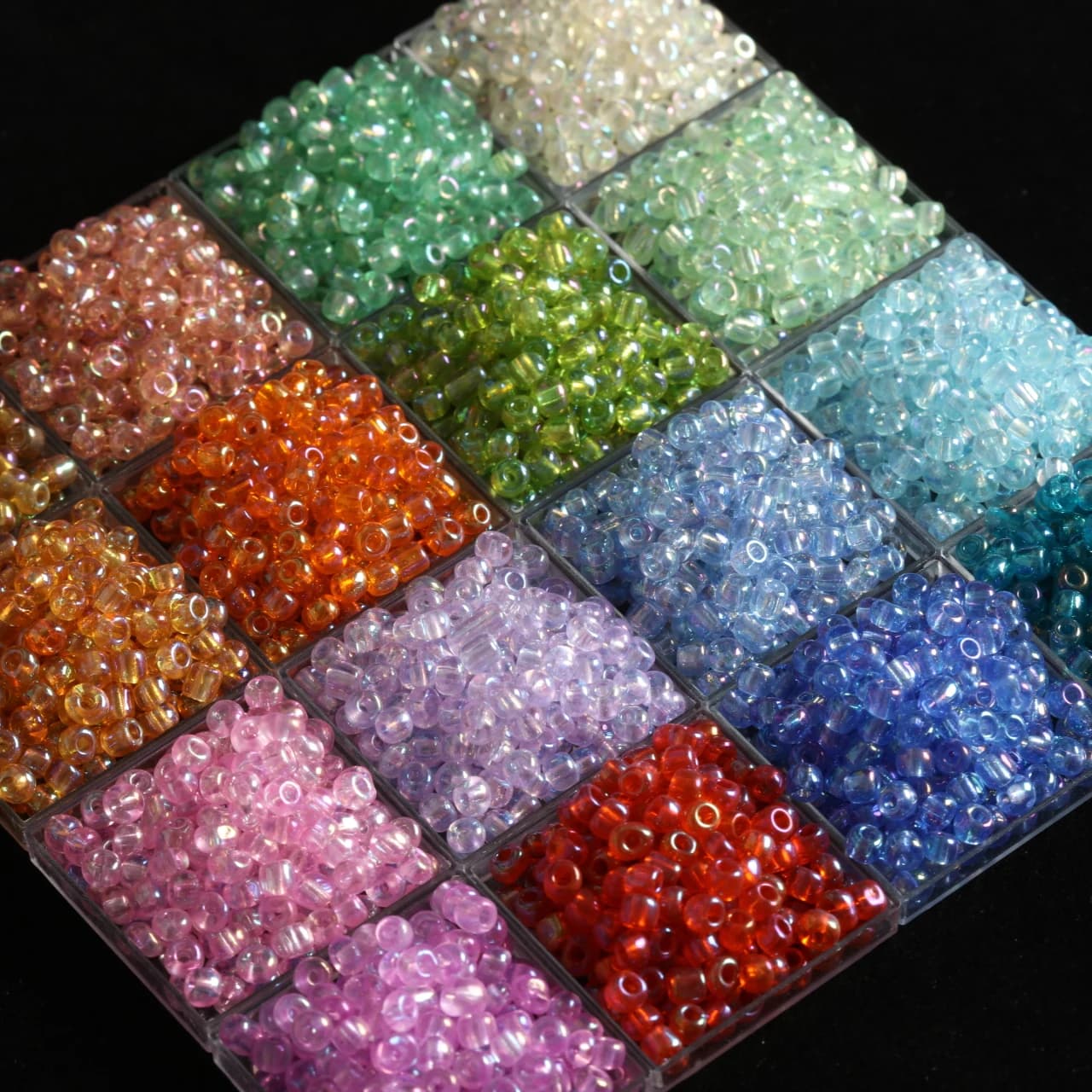 600-4800pcs 4mm Czech Aurora Seed Beads Multicolor Shiny For DIY Bracelet Necklace Earrings Jewelry DIY Beading Accessories