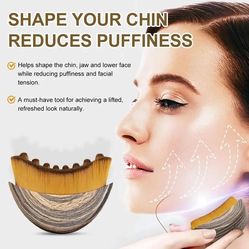 Ergonomic Brush to Sculp the Face to Shape of Mermaid, Linphatic Contour Instrument for Precise Definition of the Mascella and Menthus Line