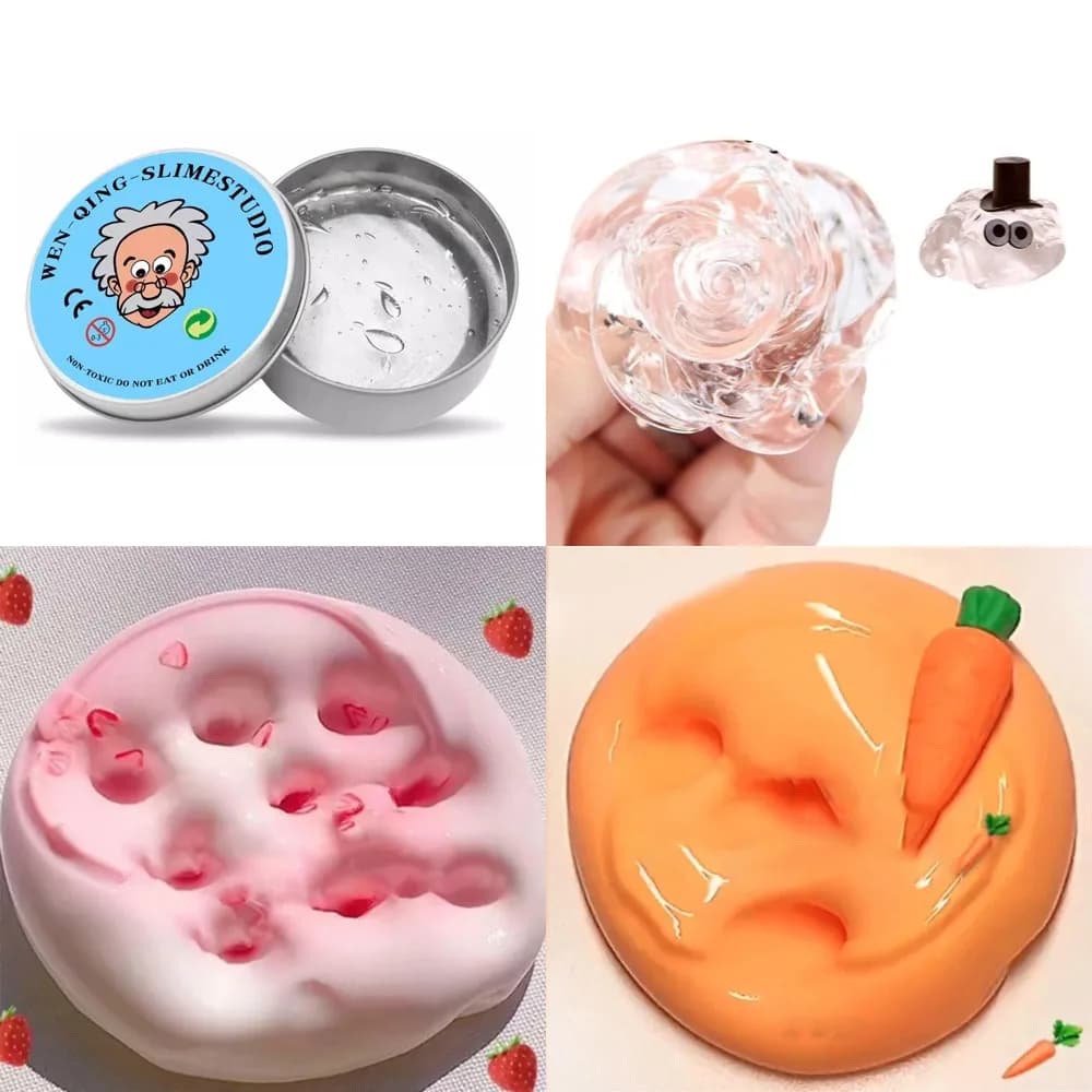 Y5 Reusable Putty Liquid Crystal Bouncy Slime Toy Set Kid Safe Mud Stress Relief Color Clay Shape Handmade DIY Handgum Playdough