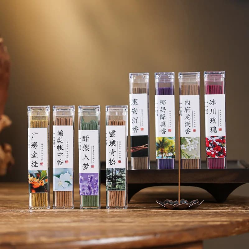 Bastoncini di incenso per la casa Bastoncini di incenso di lavanda rosa portatili naturali per la cerimonia di benedizione dell'aroma da viaggio Prega l'incenso tascabile del Buddha