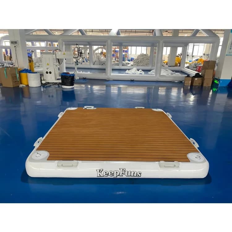 Piattaforma galleggiante gonfiabile KeepFuns con tappetino antiscivolo in EVA per piscina, lago, yoga, prendisole e sport acquatici