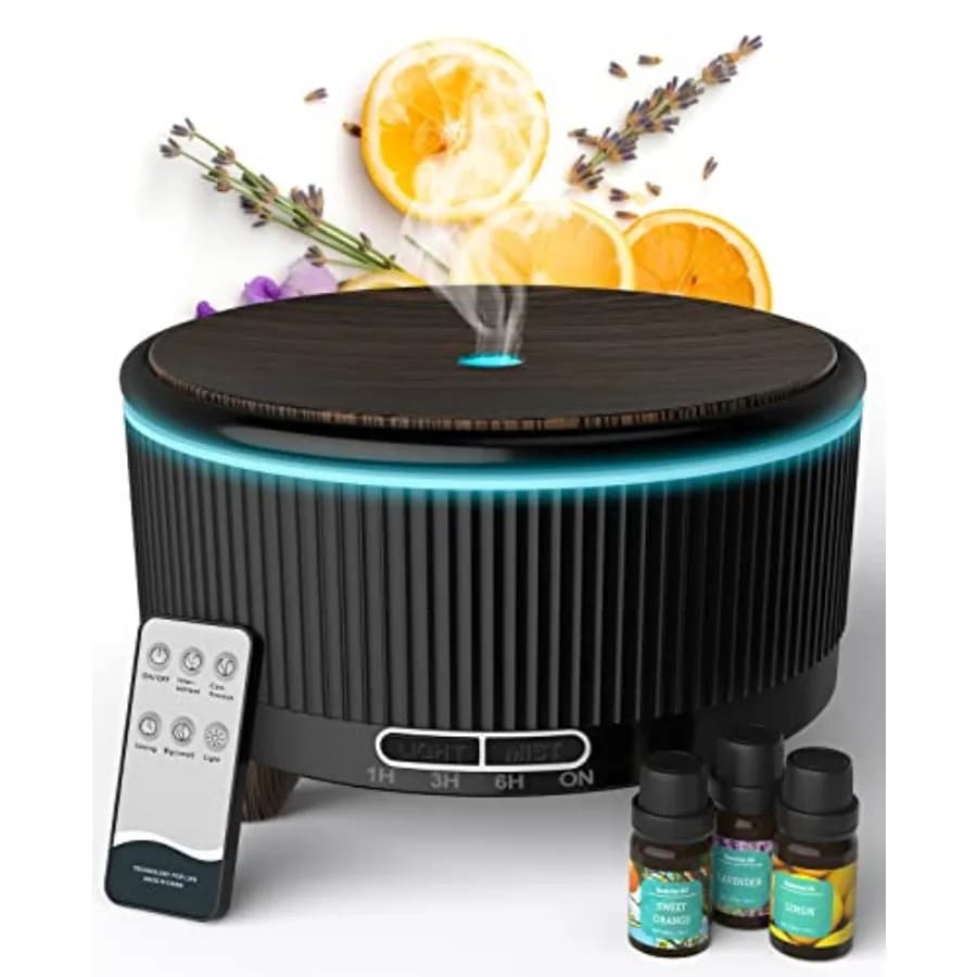 Diffusori per Oli Essenziali per Grandi Ambienti con Telecomando, Diffusore di Aromi da 500ml con 7 Colori Cangianti