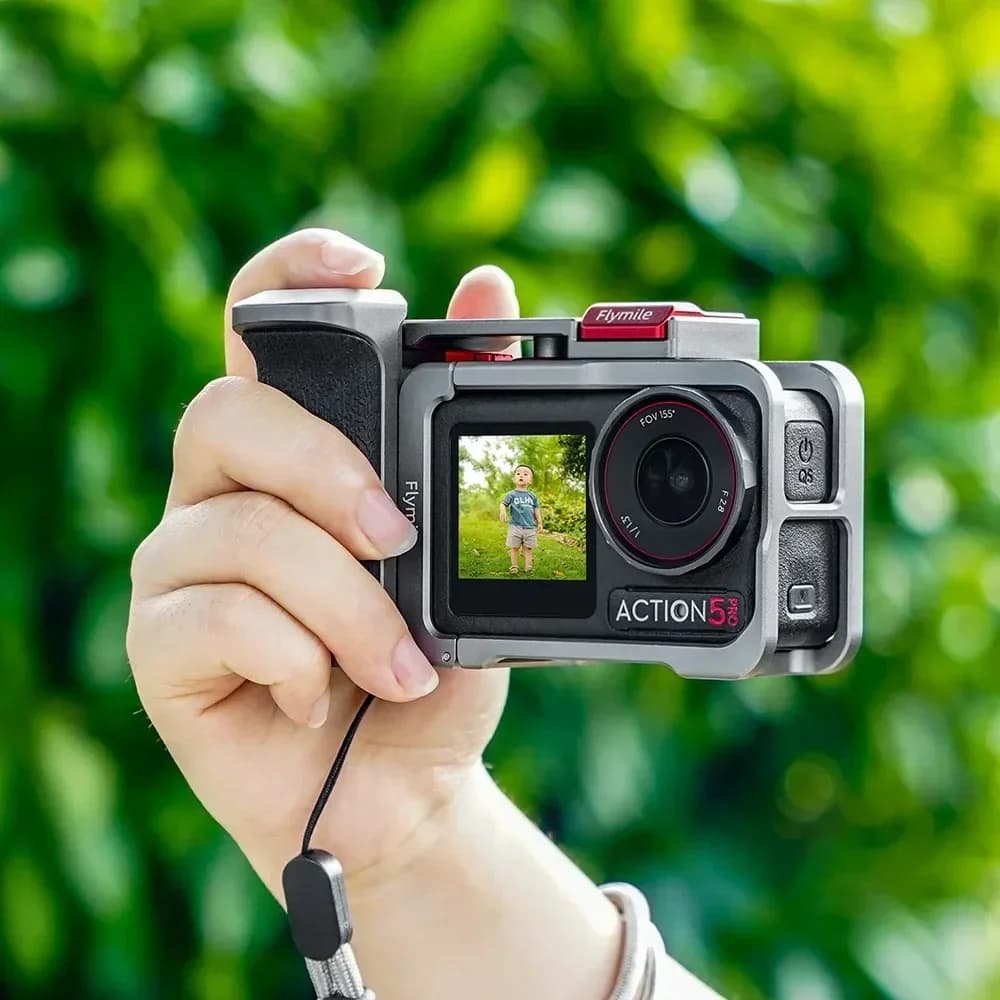 Metal Street Grip Holder For DJI Action 3/4/5 Pro Action Camera Aluminum Alloy Xplorer Grip With Cold Shoe Vlog Camera Holder