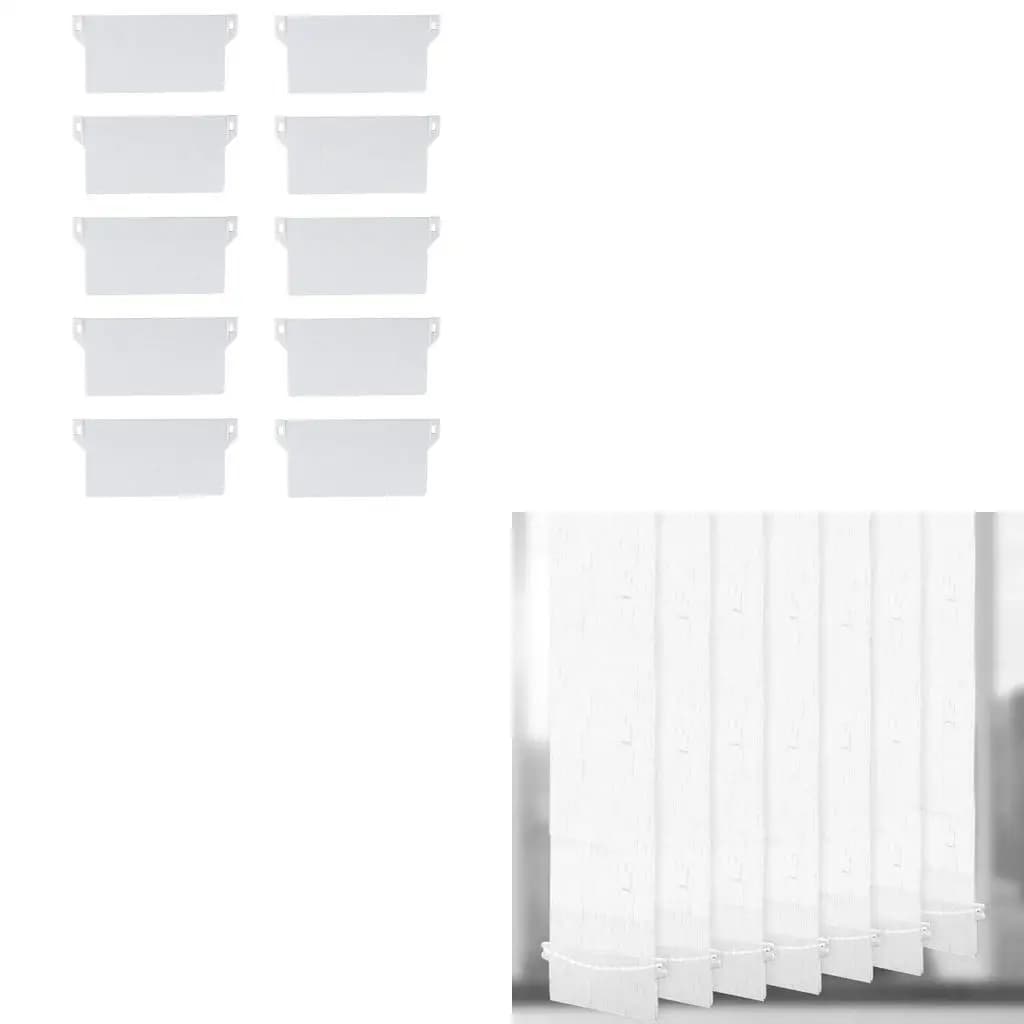 37ME Plastic Base Plate Set of 10 White Vertical Blind Bottom Weight Slats Accessory for Home Bedroom Office Portable