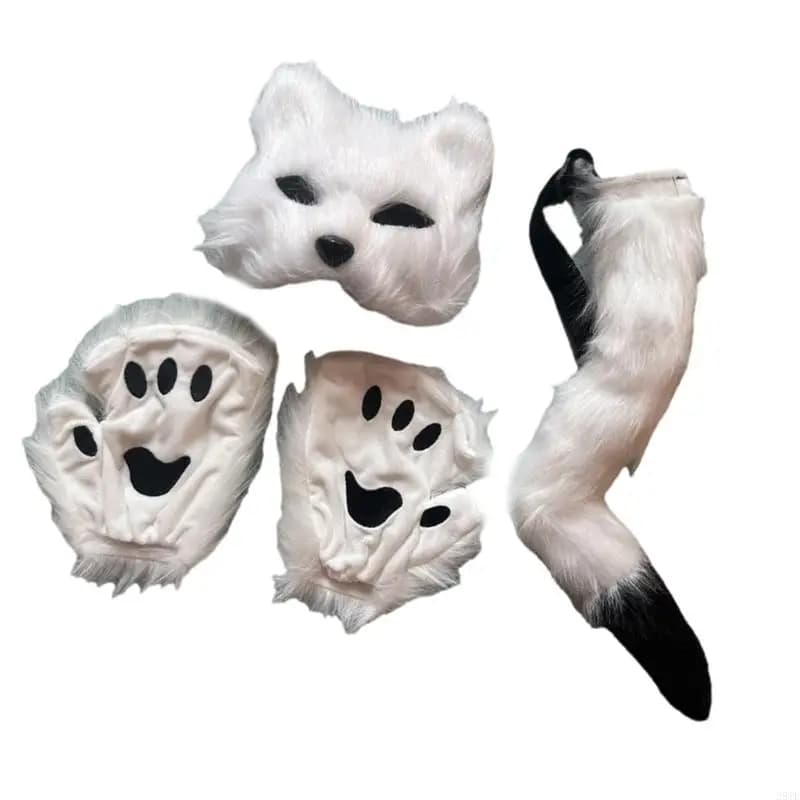 2025 Accessories for costumes new cats Set cats face mask cats gloves cats tail cosplay costumes