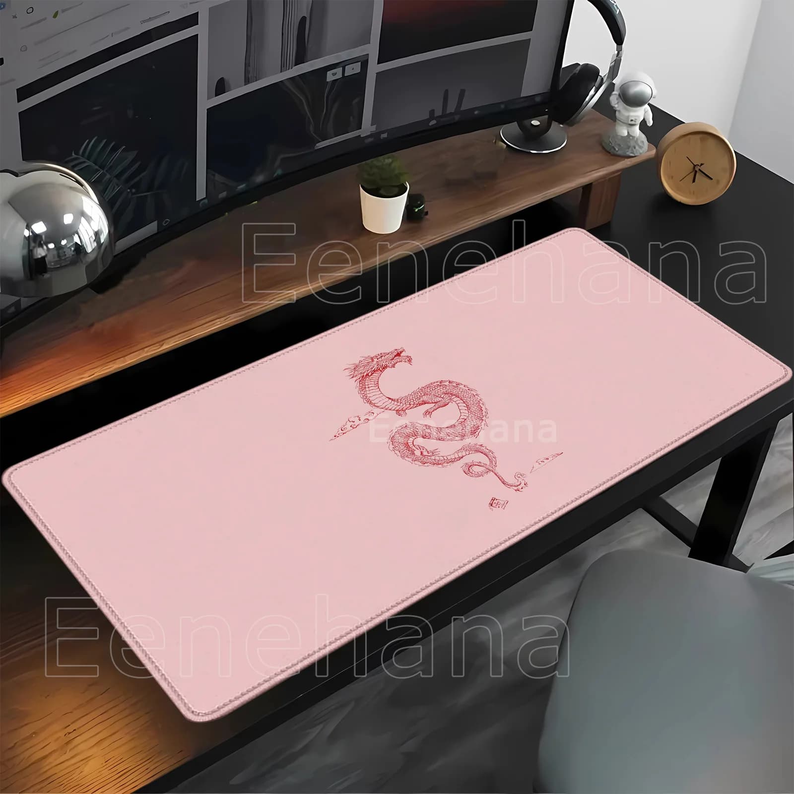 Tappetino per mouse Red Dragon Art con stampa HD, tastiera da gioco 400x900mm, tastiera da gioco per PC antiscivolo, tappetino per mouse da ufficio, tappetino da scrivania XXL