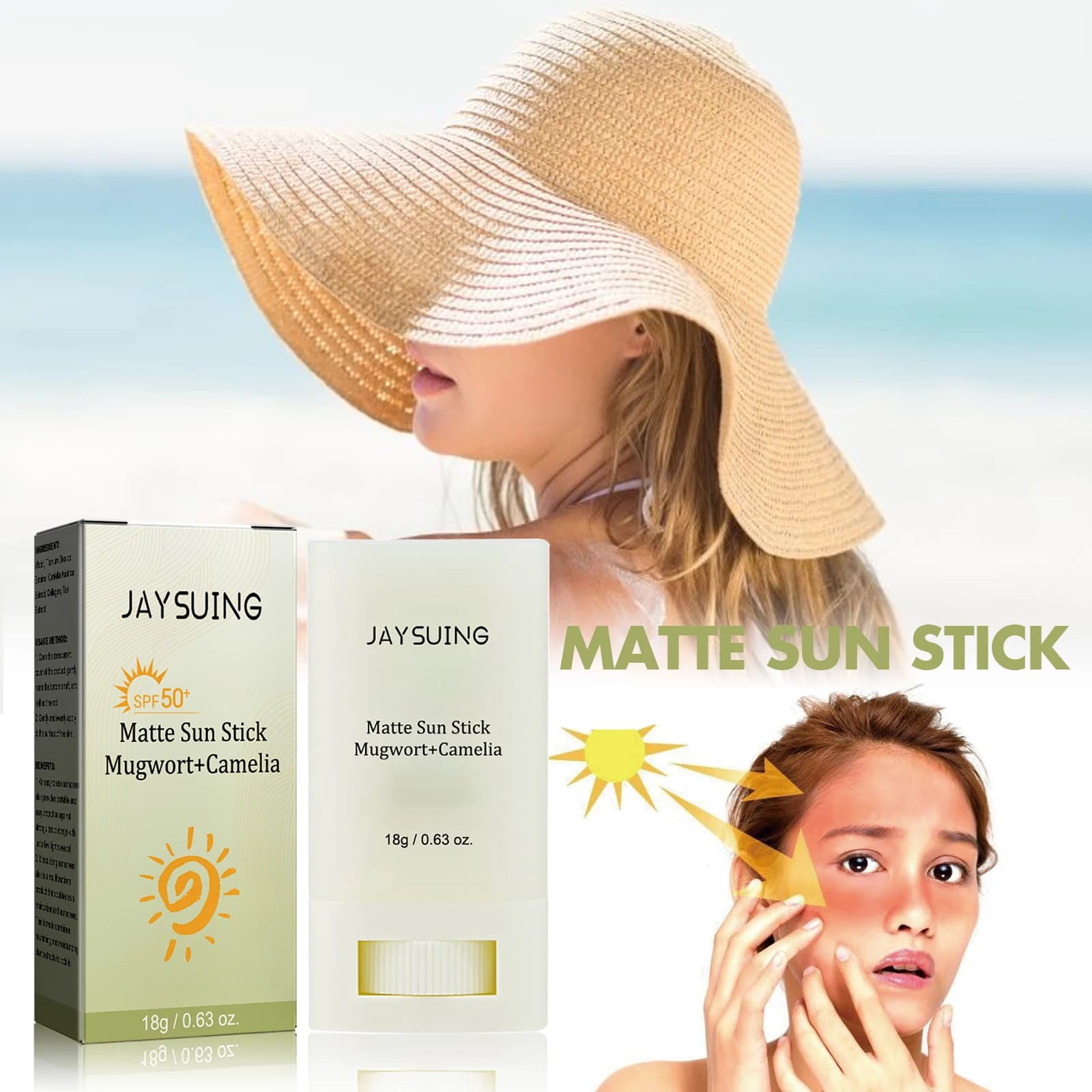 Crema solare opaca Protezione UV e idratante Crema viso schiarente Non grassa SPF 50+ Crema solare per viaggi estivi
