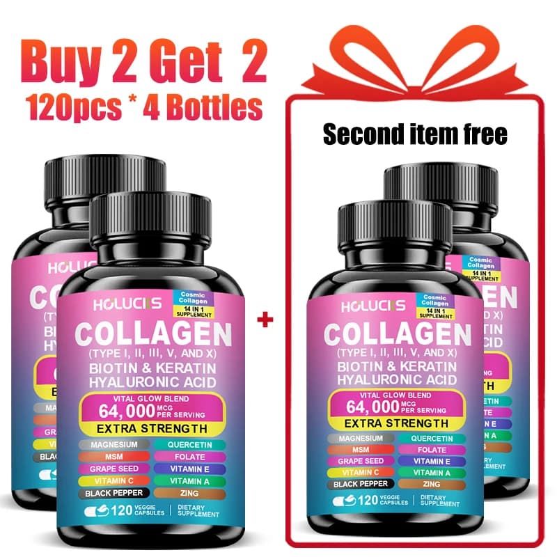 Extra Strong Collagen Supplement, for Nails, Skin, Healthy Aging, Hair Growth Support, Bones Health and Articulations for Women and Men
