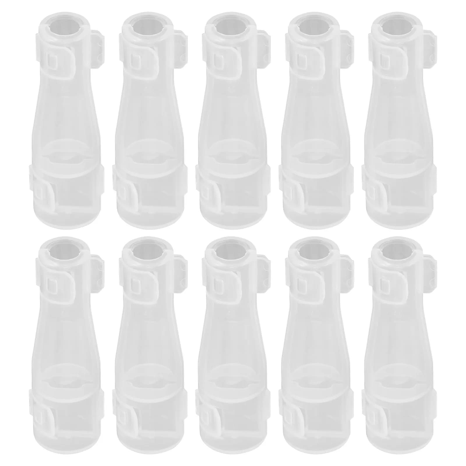 10Pcs Clear Round Makeup Brush Caps Dustproof Plastic Protectors for Cosmetics Brushes Eyeliner Eyeshadow Lip Blush Foundation