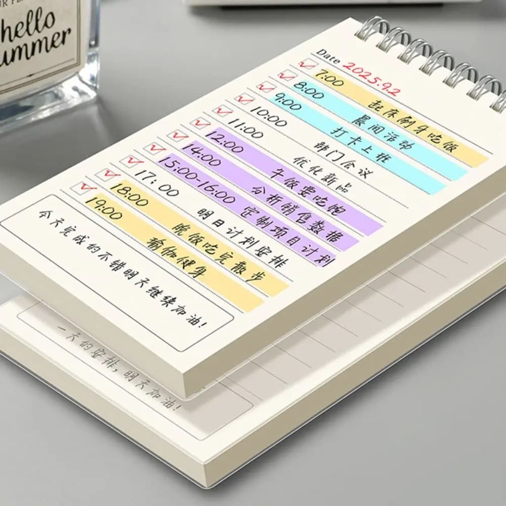 1 Pezzo Agenda Portatile A6 Durevole Senza Data, Diario per Pianificazione, Lista delle Cose da Fare Quotidiane, Tracker delle Abitudini