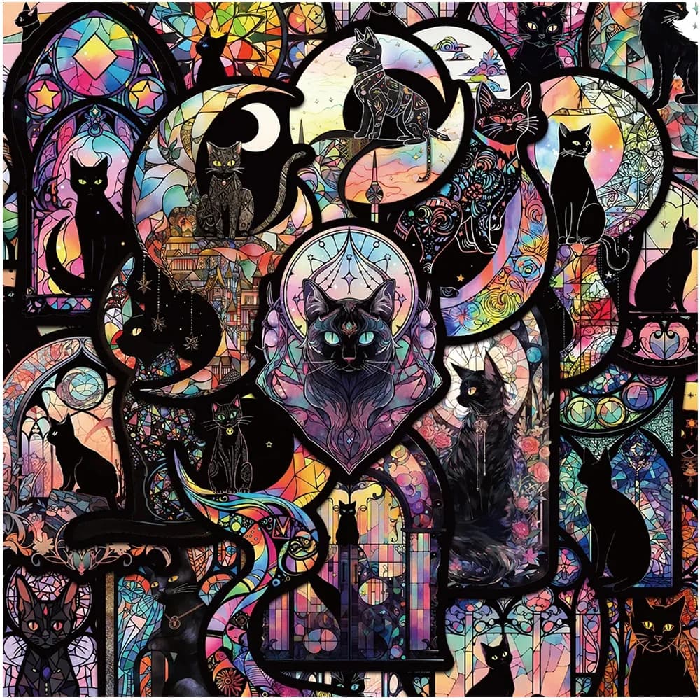 10/30/50pcs Gotico Scuro Gatto Nero Adesivi Del Fumetto Estetico Graffiti Adesivo Telefono Valigia Del Computer Portatile Cool Tarocchi Decalcomanie Impermeabili