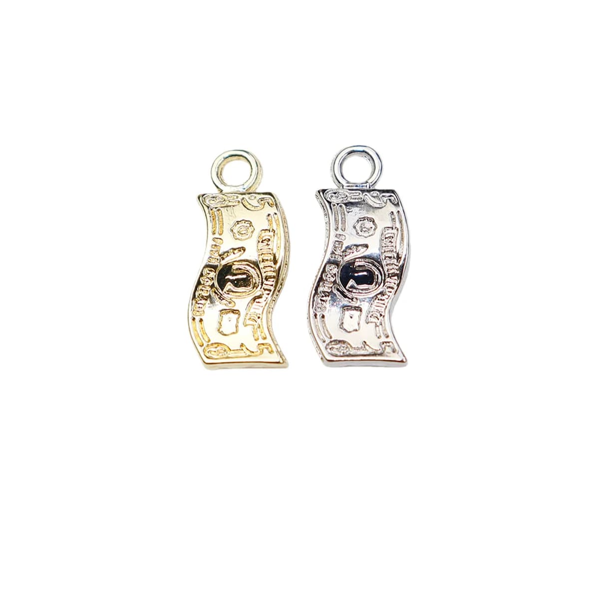 Eruifa 20 pz 8*15mm piccola moneta in lega di zinco charms collana all'ingrosso, orecchini braccialetto gioielli fai da te fatti a mano 2 colori