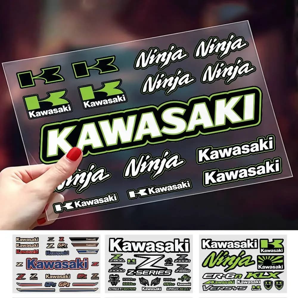 Adesivi Riflettenti Impermeabili di Sicurezza Universali per Kawasaki, per Casco da Bici, Tazza, Frigorifero