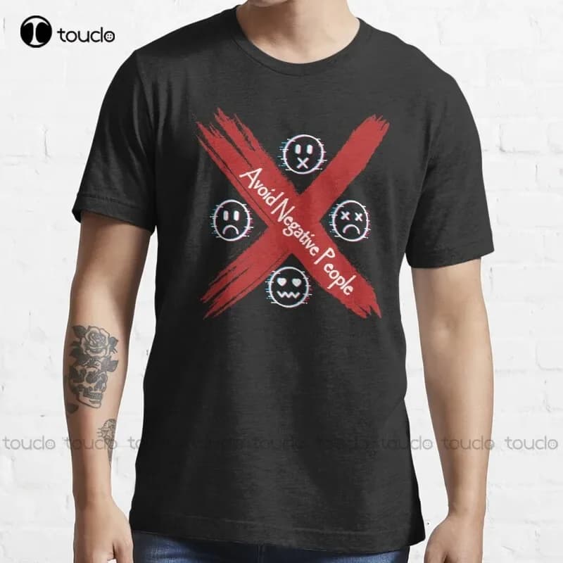 Nuovo Evitare Persone Negative 15 T-Shirt Camicia da Golf da Uomo in Cotone Maglietta Unisex Moda Divertente Harajuku Streetwear Maglietta