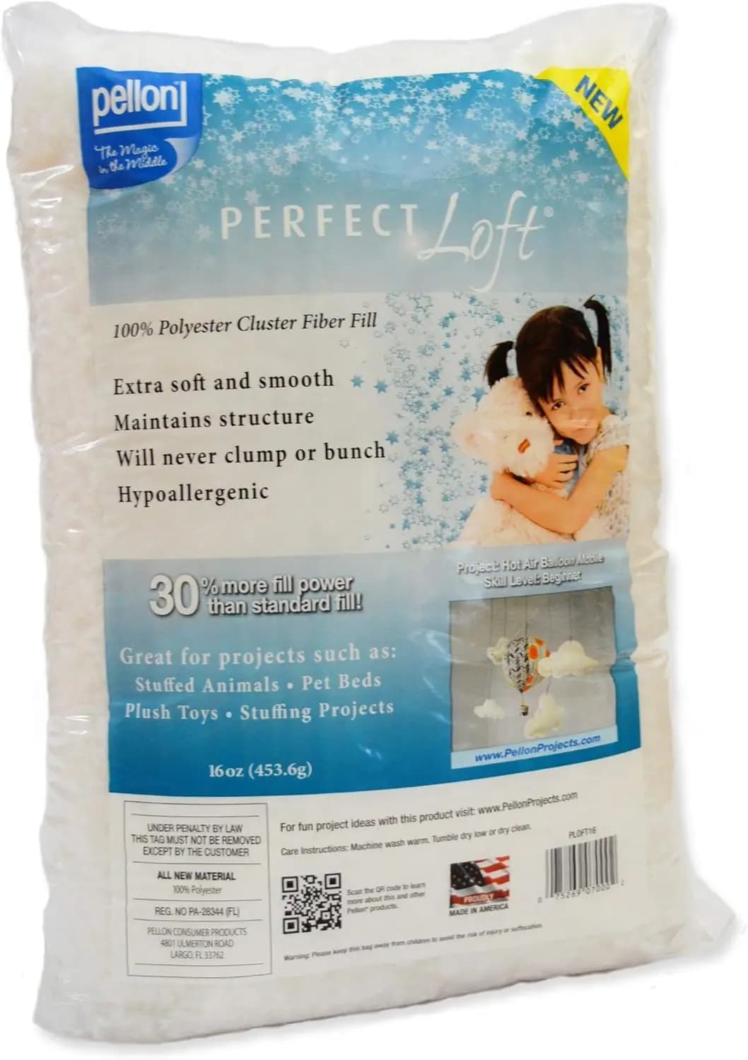 Premium Bianche Filling Fiber, Pack of 1 Soft Bearing Book and Craftwork