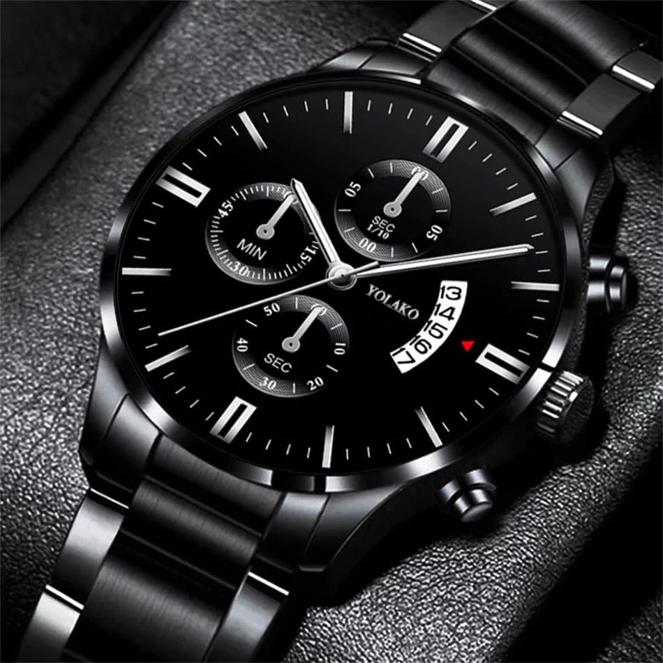 Men's Fashion Men's Sports Watches Men's Luxury Stainless Steel Quartz Wrist Watch for Men's Casual Working Watch in Leather часы мужне