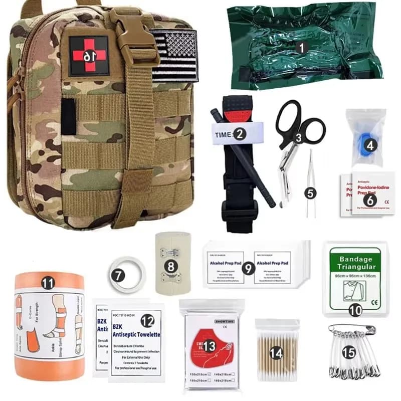 Outdoor First Aid Kit Emergency Survival Bag Handbag Durable Trauma Bag Compact Rescue Tote Bag Portable Medicine Storage Bag