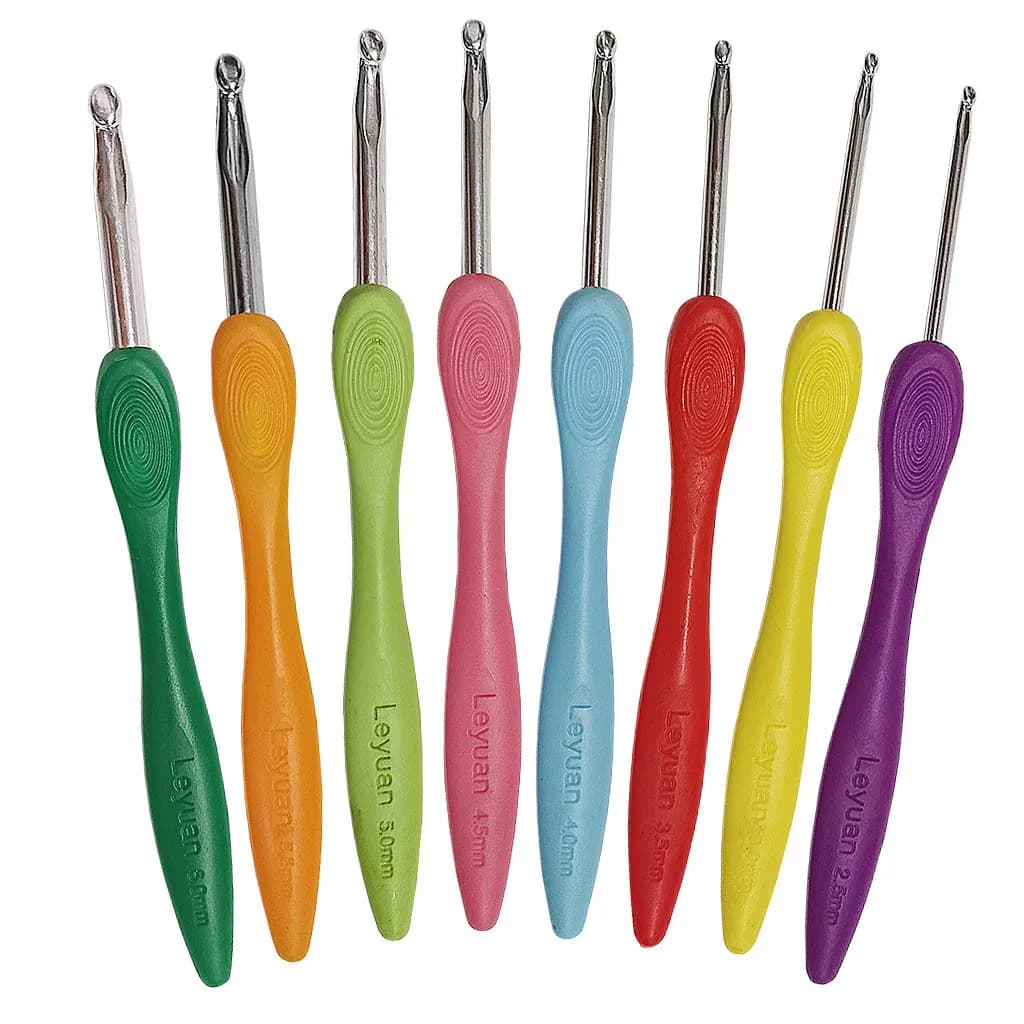 Set di 8 impugnature ergonomiche in plastica per tessuto a maglia, filato artigianale, uncinetto, strumenti per cucire, aiutante