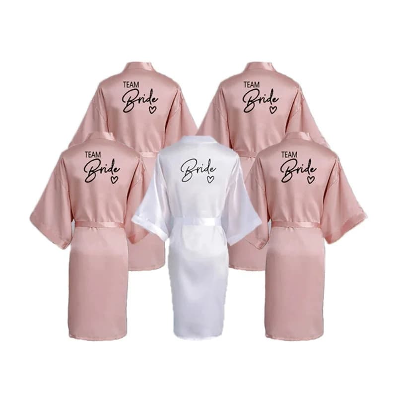 Sposa damigella d'onore abito da sposa kimono accappatoio abito camicia da notte casual raso corto donna indumenti da notte sexy indumenti da notte