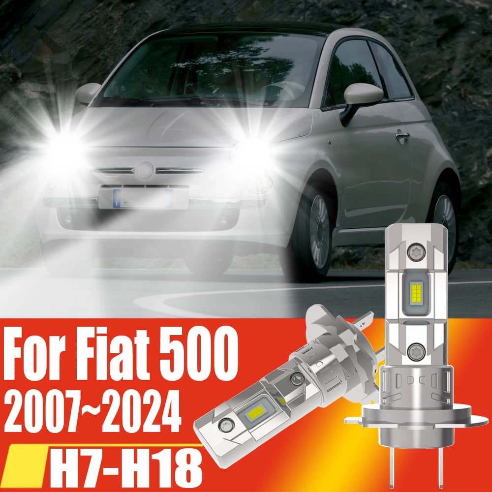 2 pz H7 Ha Condotto Il Faro Canbus Ad Alta Potenza Lampadina Per Auto 6000 K Bianco Auto Fendinebbia Moto Turbo Diodo Lampada 12 v Per Fiat 500 2007 ~ 2024