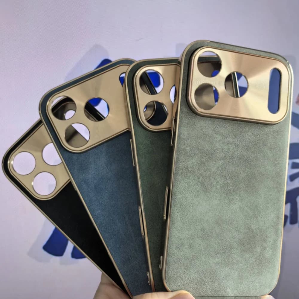 Custodia per telefono in pelle di pecora da lavoro per iPhone 17 Air 16 15 14 13 12 11 Pro Max Plus 17Pro 17ProMax Cover per armatura placcatura di lusso