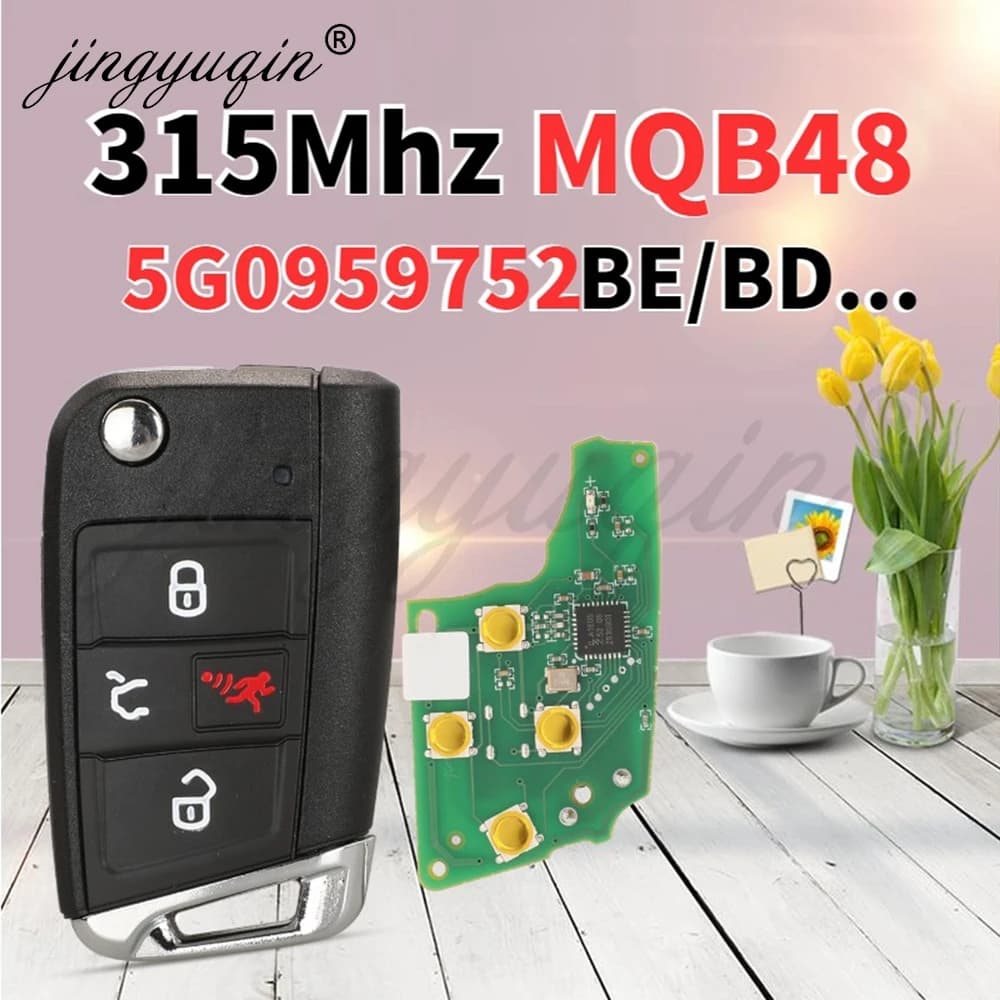 Per Volkswagen VW Golf GTI 2015-2019 Chiave A Distanza Fob 315MHz MQB48 MEGAMOS ID88 AES 5G0959752BD /5G0959752BE NBGFS12A01 HU66/HU16t