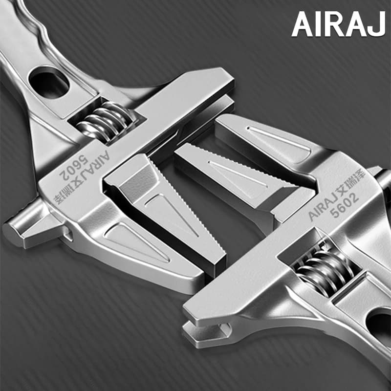 AIRAJ 1pc Chiave regolabile a grande apertura di livello industriale Chiave per tubi a doppio scopo Chiave antiscivolo per impianti idraulici e riparazioni auto