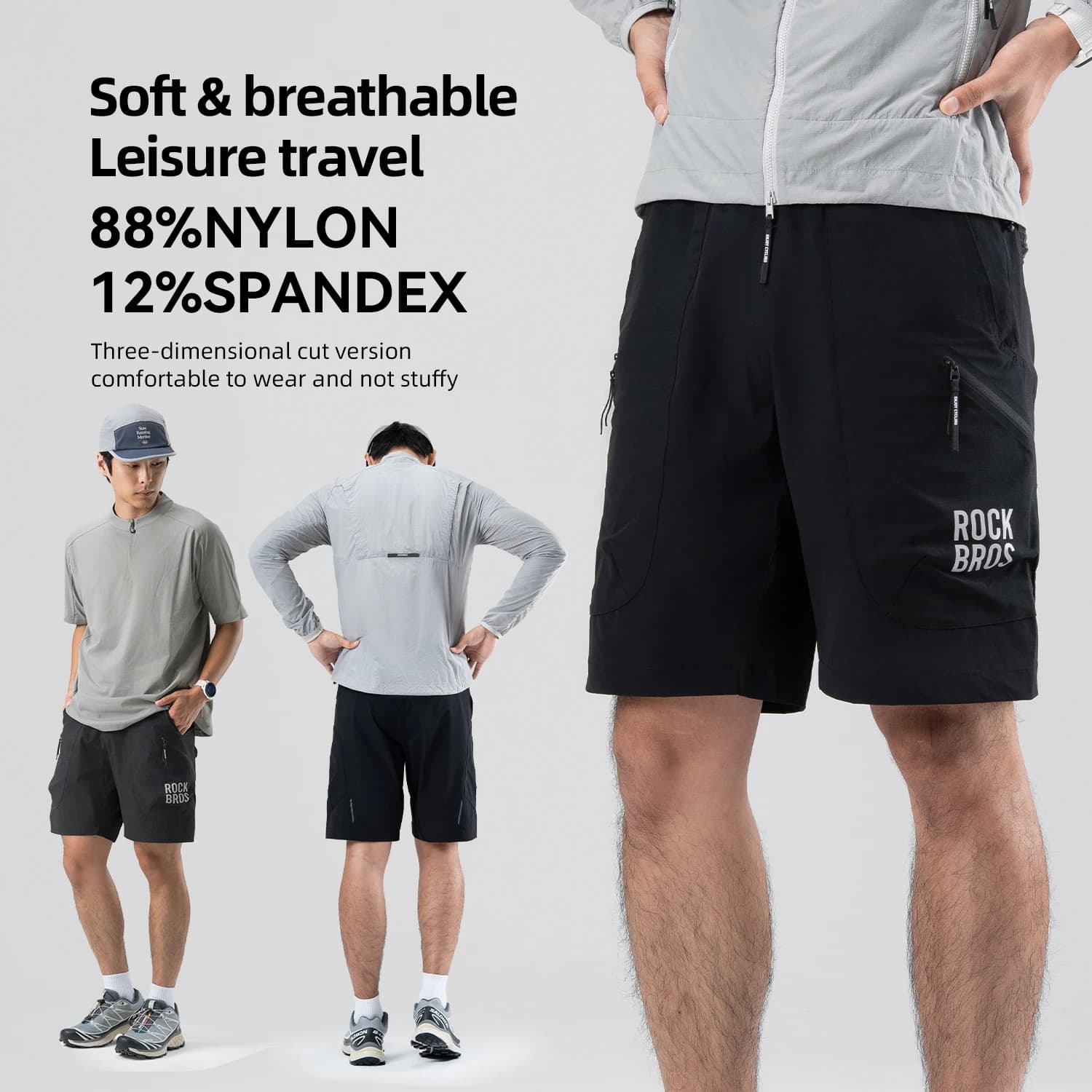 ROCKBROS Summer Cycling Shorts Breathable Bicycle Shorts MTB Road Sport Reflective Bike Trousers Comfortable Multi-Pocket Shorts