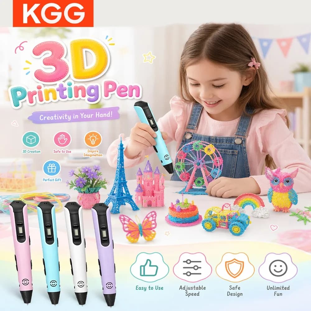 3D Drawing Pen Children DIY Three-Dimensional Graffiti Pen USB Powered Includes 9M PLA Filament Ideal Birthday Christmas Gift