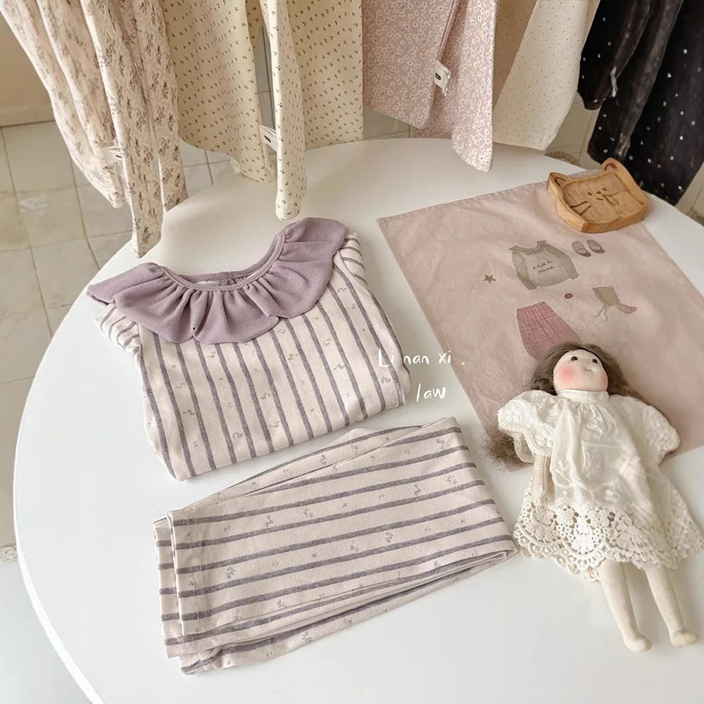 2025 New Autumn Two-Piece Pajama Set for Girls Fashion Sweetheart Comfortable Sleepwear for Toddlers & Kids Ages 2-8