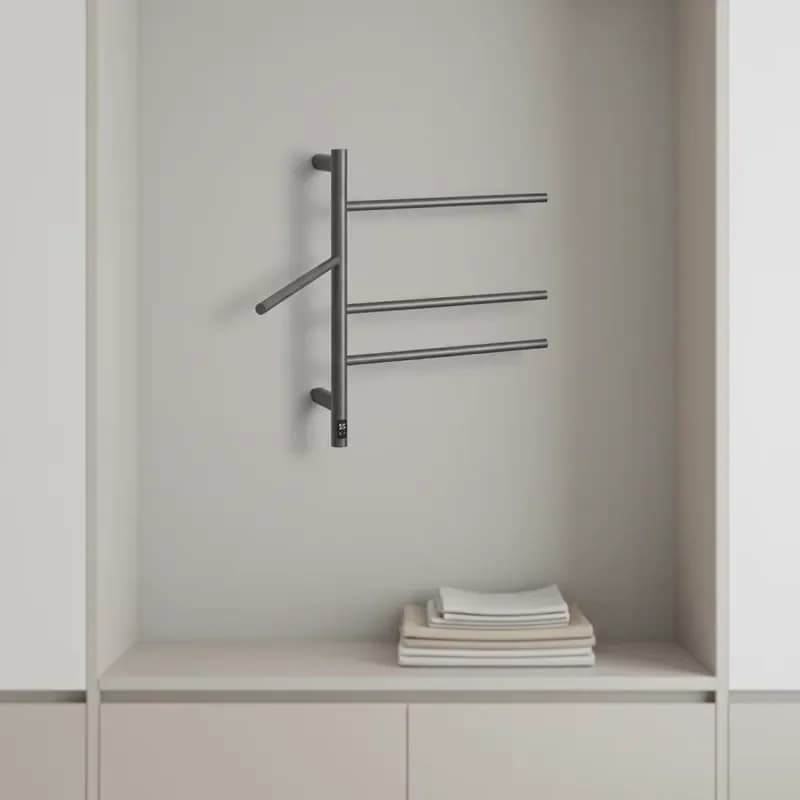 Smart 180 Degree Rotating Towel Rack Stainless Steel Wall Mounted Bathroom Heater Constant Temperature Intelligent Dryer Bar