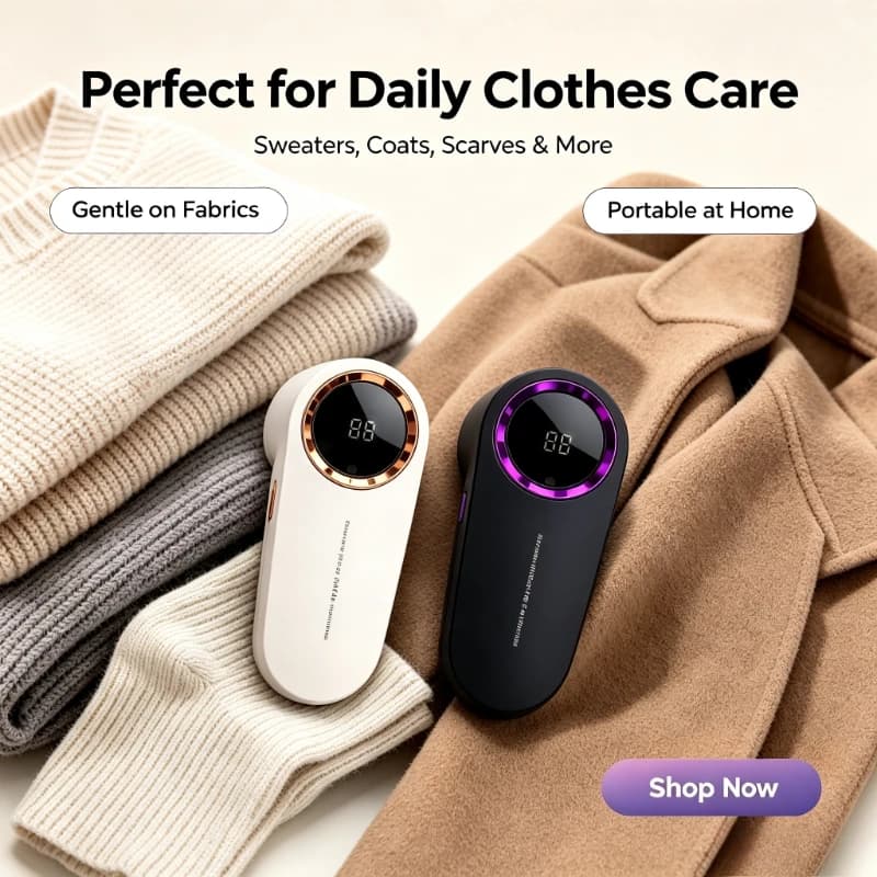 2 in 1 Digital Display Electric Lint Remover Portable Fuzz Shaver Clothes Defuzzer Machine For Sweater Fabric Care