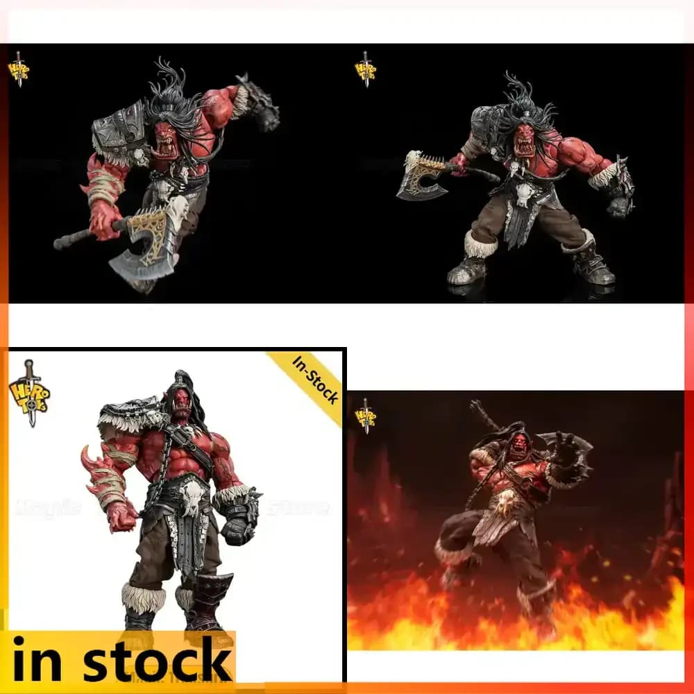Herotoys Grommash Hellscream Red Old Roar Chief, Action Figure in Scala 1/10, Giocattolo da Collezione, Regalo per World of Warcraft