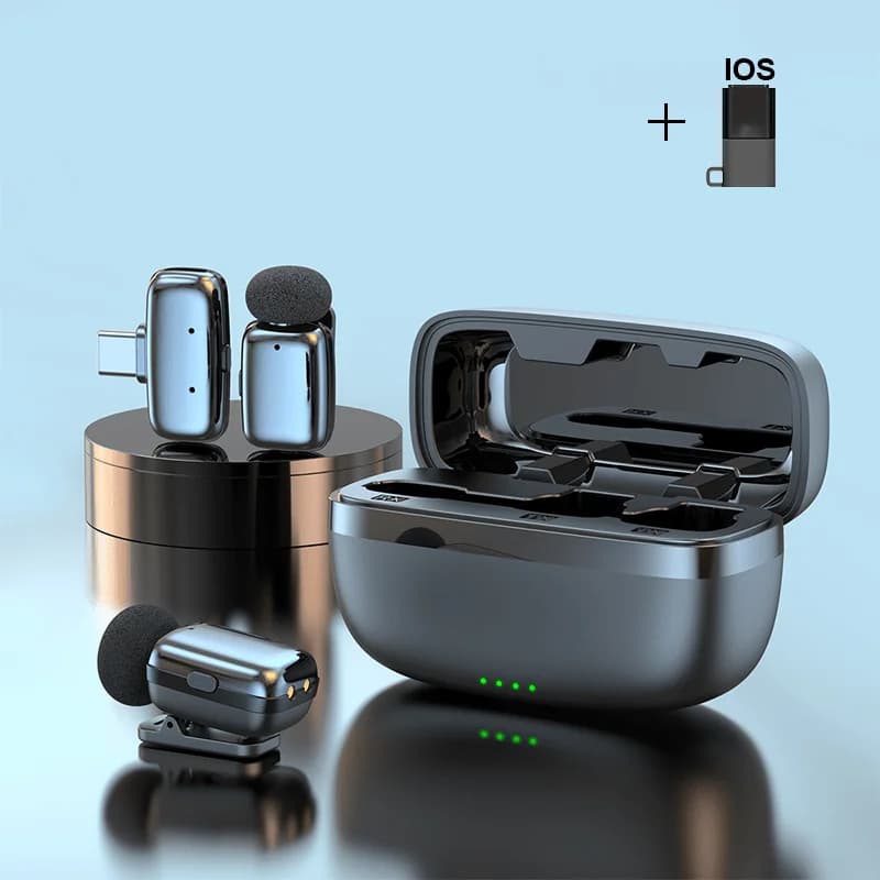 Wireless Lavalier Microphone Recording Mic for Streaming Compatible with MINI Smartphones for Live Streaming Vlogging Interviews